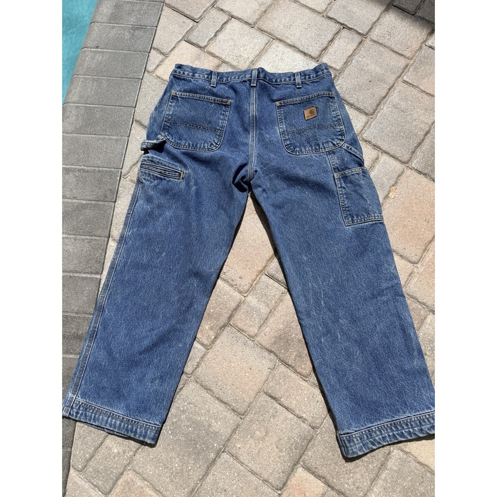 Carhartt Carpenter Jeans Men's 36x30 Relaxed Fit Utility Work Blue Denim 100611